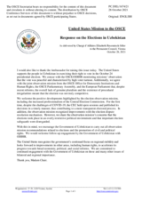 Statement by the Delegation of the United States of America on the presidential election in Uzbekistan, held on 24 October 2021