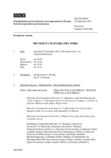 Giornale della 986a Seduta plenaria del Foro di cooperazione per la sicurezza