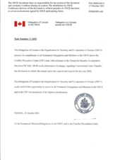 Information Exchange by the Delegation of Canada on Conventional Arms Transfer