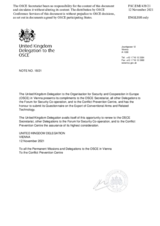 Response by the Delegation of the United Kingdom to the Questionnaire on Participating States’ Policy and/or National Practices and Procedures for the Export of Conventional Arms and Related Technology