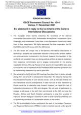 Statement by the Slovenian EU Presidency in response to the address by the Co-chairs of the Geneva International Discussions