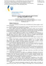 Statement by the Delegation of Ukraine on Russia’s ongoing aggression against Ukraine and illegal occupation of Crimea