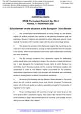 Statement by the Slovenian EU Presidency on the situation at the European Union border 