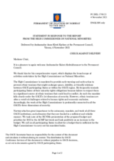 Statement by the Delegation of Norway in response to the report by the High Commissioner on National Minorities, Ambassador Kairat Abdrakhmanov