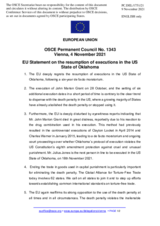 Statement by the Slovenian EU Presidency on the resumption of executions in the US state of Oklahoma