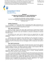 Statement by the Delegation of Ukraine in response to the report by the High Commissioner on National Minorities, Ambassador Kairat Abdrakhmanov