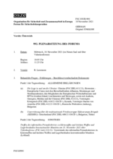 Journal der 992. Plenarsitzung des Forums