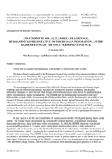 Statement by the Delegation of the Russian Federation on democracy and democratic elections in the OSCE region