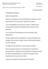 H.E. Ms. Ann Linde, Minister of Foreign Affairs and Chairperson-in-Office