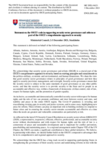 Joint Statement on the OSCE’s role in supporting security sector governance and reform as part of the OSCE’s comprehensive approach to security