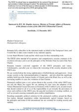 H.E. Mr. Bogdan Aurescu, Minister of Foreign Affairs