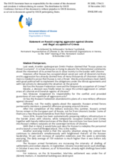 Statement by the Delegation of Ukraine on Russia’s ongoing aggression against Ukraine and illegal occupation of Crimea