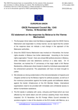 Statement by the Slovenian EU Presidency on the response by Belarus to the Vienna Mechanism