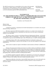 H.E. Mr. Benedetto Della Vedova, Undersecretary of State for Foreign Affairs