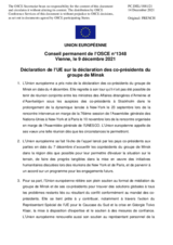 Déclaration de l’UE sur la déclaration des co-présidents du groupe de Minsk