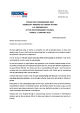 Address by OSCE Chairman-in-Office and Minister for Foreign Affairs of Poland Zbigniew Rau at the OSCE Permanent Council, Vienna, 13 January 2022