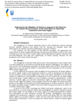 Statement by the Delegation of Ukraine in response to the report by the Director of the OSCE Office for Democratic Institutions and Human Rights (ODIHR), Mr. Matteo Mecacci