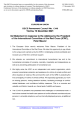 Statement by the Slovenian EU Presidency in response to the address by the President of the International Committee of the Red Cross, Mr. Peter Maurer