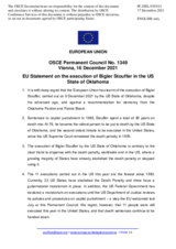 Statement by the Slovenian EU Presidency on the execution of Mr. Bigler Stouffer in Oklahoma, United States of America