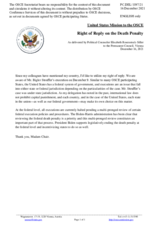 Statement by the Delegation of the United States of America in response to statements by delegations on the execution of Mr. Bigler Stouffer in Oklahoma, United States of America