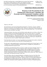 Statement by the Delegation of the United States of America in response to the presentation by the Chairs of the Three Committees: the Security Committee, the Economic and Environmental Committee and the Human Dimension Committee