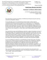 Statement by the Delegation of the United States of America on the constitutional referendum in Belarus, to be held in February 2022