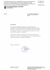 Response by the Delegation of Sweden to the Questionnaire on the Code of Conduct on Politico-Military Aspects of Security