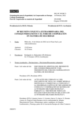 Diario de la 84ª Reunión conjunta del Foro de Cooperación en materia de Seguridad y del Consejo Permanente 