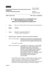 Journal der 84. Gemeinsamen Sitzung des Forums für Sicherheitskooperation und des Ständigen Rates