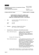 Giornale della 84a Riunione congiunta del Foro di cooperazione per la sicurezza e del Consiglio permanente