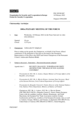 Journal of the 1001st Plenary Meeting of the Forum for Security Co-operation