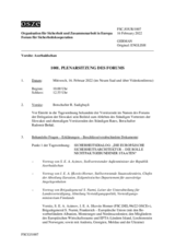 Journal der 1001. Plenarsitzung des Forums