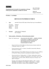 Journal de la 1000ème séance plénière du Forum