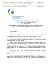 Statement by the Delegation of Ukraine on the situation in and around Ukraine
