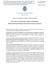Intervention par l’Ambassadeur Nagant de Deuxchaisnes - Millennium Plenary Meeting of the Forum for Security Co-operation