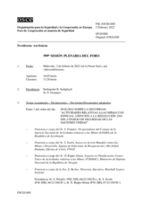 Diario de la 999ª Sesión plenaria del Foro de Cooperación en materia de Seguridad