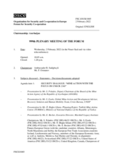 Journal of the 999th Plenary Meeting of the Forum for Security Co-operation