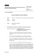 Journal der 999. Plenarsitzung des Forums