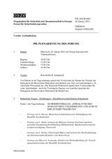 Journal der 998. Plenarsitzung des Forums