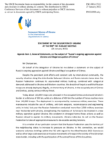 Statement by the Delegation of Ukraine on the situation in and around Ukraine
