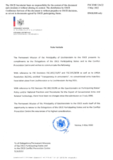 Response by the Delegation of Liechtenstein to the Questionnaire on Participating States’ Policy and/or National Practices and Procedures for the Export of Conventional Arms and Related Technology