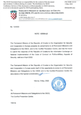 Response by the Delegation of Croatia to the Questionnaire on the Code of Conduct on Politico-Military Aspects of Security