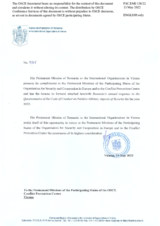 Response by the Delegation of Romania to the Questionnaire on the Code of Conduct on Politico-Military Aspects of Security