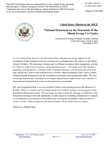 Statement by the Delegation of the United States of America on the statement by the Co-Chairs of the OSCE Minsk Group issued on 4 December and joint statement by the OSCE Minsk Group Co-Chair countries issued on 7 December 2021