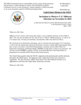 Invitation by the Delegation of the United States of America to observe the United States midterm elections, to be held on 8 November 2022