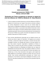 Déclaration de l’Union européenne en réponse au rapport du chef de la Mission de l’OSCE en Moldavie, Dr. Claus Neukirch