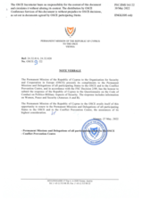 Response by the Delegation of Cyprus to the Questionnaire on the Code of Conduct on Politico-Military Aspects of Security