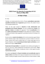 Statement by the French EU Presidency in response to the statement by the Delegation of the Russian Federation