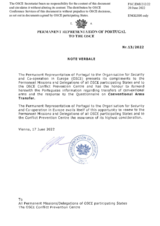 Information Exchange by the Delegation of Portugal on Conventional Arms Transfer