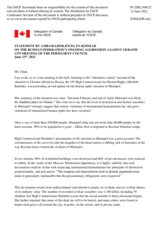 Statement by the Delegation of Canada on the Russian Federation’s ongoing aggression against Ukraine